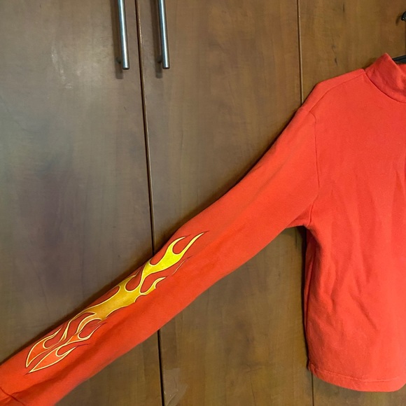 Flame zip mock sweatshirt - Picture 2 of 3
